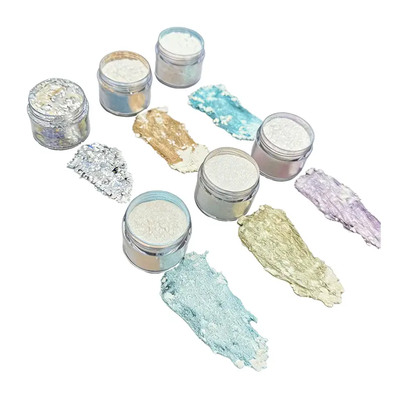 Pigmentos transparentes de mudança de cor Silver Fantasy para pó e creme iluminador